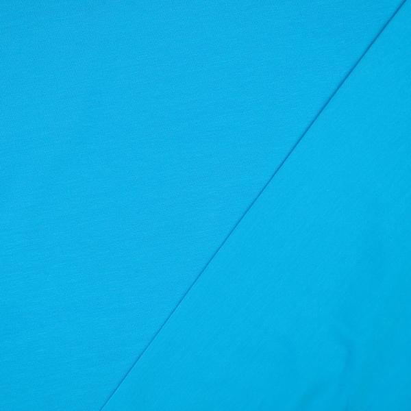 60 cm Reststück Wintersweat - Stretch Sweatshirt Uni Azur